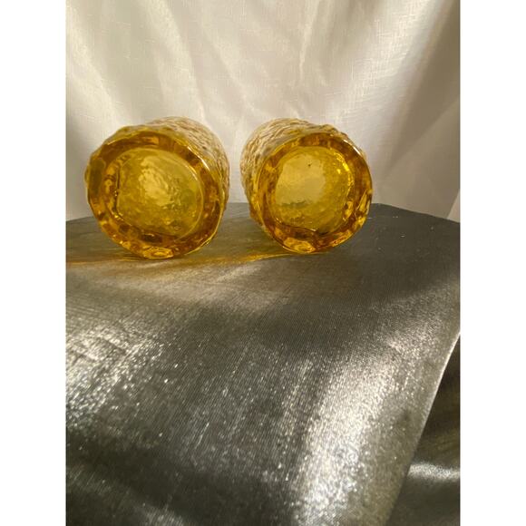 MCM TWO Anchor Hocking Lido Milano Amber Gold 12 oz 5.50 inch Drink Glasses VGUC - Picture 6 of 14
